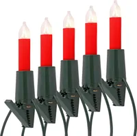 NARVA Premium Kerzen Lichterkette 30 rote Schaftkerzen Weihnachtsbaumbeleuchtung 230V innen