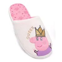 Peppa Pig - Damen Hausschuhe "Queen" NS6632 (38 EU - 39,5 EU) (Cremefarbe/Pink/Violett)