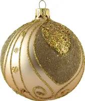 Weihnachtskugel aus Glas Gold Dekor