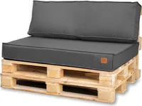 Palettenkissen 120 x 80 Set für Palettenmöbel Europaletten Sitzkissen EU Palettensofa komplett besteht aus 2 Teilen in Farbe: Grau