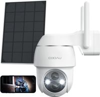 COOAU 2K Solar Überwachungskamera Aussen Akku, PTZ 355°|90° WLAN IP Kamera ​Outdoor mit PIR Bewegungsmelder, Farbnachtsicht, Spotlight, IP66, 2-Wege-Audio, Cloud | SD Speicher