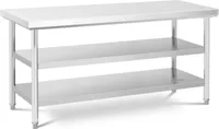 Royal Catering Edelstahl-Arbeitstisch - ECO - 60 x 180 cm - 500 kg - Zwischenboden -