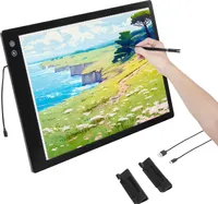 SucceBuy A2 LED světelný panel, dobíjecí, 6-stupňově stmívatelný, přenosný pro umělce (černý)
