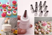 GKA Sahne Spritzbeutel Set mit 9 Edelstahl Tüllen Spritztüllen Tortenspritze Torten Dekoration Tortendekoration Backen