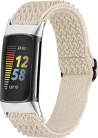 Fitbit Charge 5 Band: imoshion Elastisches Nylonband mit silbernem Anschluss