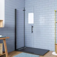 120x195cm Schwarz Faltbar+drehbar Nano ESG Glas Duschwand Duschtür Duschabtrennung Dusche