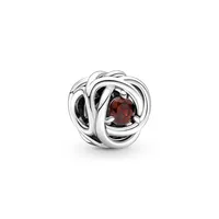Pandora lednový přívěsek s červeným kamenem Eternity Circle 790065C06