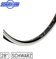 windmeile | Schürmann YAK Felge, 28 Zoll, in Schwarz, ungeöst, Hohlkammerfelge, Autoventil/ Schrader-Ventil, E-Bike, Elektro Fahrrad, Pedelec