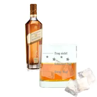 Whiskey Geschenk-Set, Johnnie Walker Aged 18 Jahre, Blended Whisky, Scotch, Alkohol, Alkoholgetränk, Flasche, 40%, 700 ml, 728598, Geschenk zum Vatertag, mit graviertem Glas