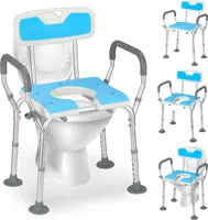 TolleTour Duschhocker Badhocker Duschstuhl Höhenverstellbar - mit arm und rückenlehne 3 IN 1 Toilettenstuhl bis 135kg