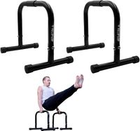 PULLUP & DIP Fitness Parallettes, Medium Minibarren aus Stahl, Handstand Barren mit extra breitem Griff für Calisthenics, Gymnastik, Crossfit und Turnen, In- und Outdoor
