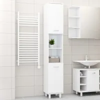 vidaXL Badezimmerschrank Hochglanz-Weiß 30x30x179 cm Holzwerkstoff