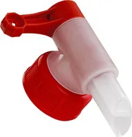 anaterra® Auslaufhahn - für 10L Kanister, mit DIN 45 Gewinde, Kunststoff, Rot/Weiß - Zapfhahn, Ablasshahn, Kanisterhahn, Dosierhahn, Camping