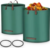 Goliving Gartenabfallsäcke - Gartenabfallbeutel – Set – 2x280l – faltbar – Gartenabfallbehälter – Grün