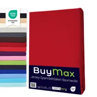 Spannbettlaken Jersey Spannbetttuch 100% Baumwolle Größe 200x200 cm Farbe Rot