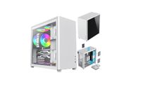 COIL PC-Gehäuse, Spark Pro, Mid-Tower ATX, gehärtetes Glas, vertikaler Luftstromkanal, Weiß