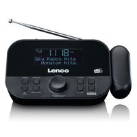 Lenco CR-615 DAB+ Projektionswecker - Digitales Uhrenradio mit DAB+ und PLL FM - 30 Senderspeicher - zwei Weckzeiten - 180-Grad-Projektor - 3,5mm Anschluss - schwarz