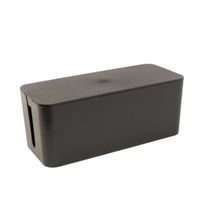 Intirilife Kabelbox aus Kunststoff in Schwarz - 32.1 x 13.6 x 12.7 cm - Kabelmanagement Box, Organizer zum Verstecken von Kabeln und Steckdosenleisten