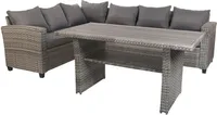 XXL Alu Polyrattan Terrassen Lounge Set Gartenlounge Sitzgruppe Ecklounge 2-tlg.