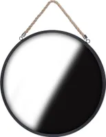 Vilde Wandspiegel Hängespiegel mit Seil Kordel 41 cm schwarz LOFT
