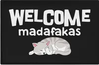 Trendation - Welcome Madafakas Lustige Fußmatte mit Spruch Geschenk Katzen 60x40 cm