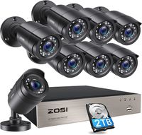 ZOSI 8CH 1080P Full HD DVR Video Überwachungssystem mit 2TB Festplatte und 8X Outdoor 2MP Überwachungskamera CCTV Sicherheit Set