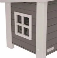Casuta pisici Kerbl, Plastic si Lemn , 57 x 45 x 43 cm Alb/Gri
