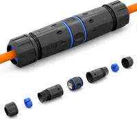 hb-digital Kabel Verbinder CAT 7 Patchkabelkupplung Outdoor Netzwerk Steckverbinder IP68 wasserdicht Adapter RJ45 LAN Buchse