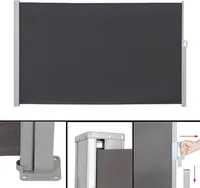 Mucola Seitenmarkise ausziehbar Sichtschutz blickdicht Seitenrollo Wandhalterung Sichtschutzwand Windschutz - Anthrazit 180x300 cm