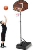 COSTWAY Basketballkorb Outdoor, Basketballständer 172-200cm höhenverstellbar mit Rückenwand & Ständer