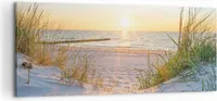 Bild auf Leinwand - Leinwandbild - Düne Strand Meer - 120x50cm - Wand Bild - Wanddeko - Wandbilder - Leinwanddruck - Bilder - Kunstdruck - Wanddekoration - Leinwand bilder - Wandkunst - AB120x50-3989