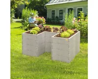 JUWEL Hochbeet Timber Ergoline Variable Aufbauweise Gartenbeet 750 l grau
