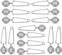 Set aus 14 Stück Teezange aus Edelstahl, 14er Pack Teeklammer für lose Blätter, Tee Ei in Kugelform, Teefilter, Teesieb langlebig & vielseitig, Tassensieb, Gewürzei