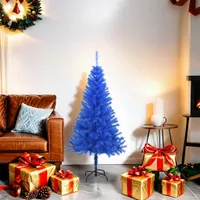 vidaXL Künstlicher Weihnachtsbaum mit Ständer Blau 120 cm PVC