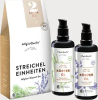 Bio Körperöl-Set Streichel Einheiten Pflegeöl 2x100ml mit Lemongrass, Orange, Bergamotte, Lavendel, Zeder, Mandarine