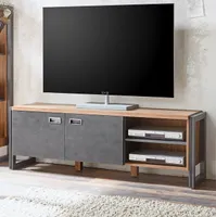 TV-Lowboard "Auburn" Eiche und grau TV Unterschrank 156 x 53 cm