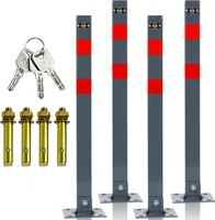 Jayseuw Absperrpfosten 4X Parkplatzsperre Klappbar 66cm abschließbar rostfreier