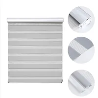 Doppelrollo fenster Aluminum Klemmfix ohne bohren Grau 140 x 150cm zebrarollos
