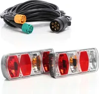 XPOtool Set Rückleuchten 2er RFS Tüllenanschluss T2 Anhänger Beleuchtung und 5m 7-Pin-Anhängerkabel