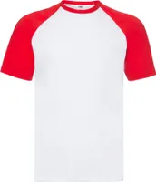 Fruit of the Loom - T-Shirt für Herren/Damen Uni - Baseball PC5796 (L) (Weiß/Rot)