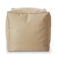 Green Bean Sitzhocker "Cube" 40x40x40cm mit EPS Perlen Füllung - Fußhocker für Sitzsäcke - Beige