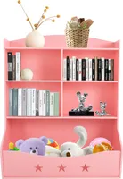 Spielzeug-Aufbewahrungsregal Kinderregale Bücherregal Buchaufbewahrungsschrank (Rosa)