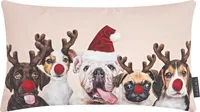 Kissenhülle Kissenbezug lustige Hunde Digitaldruck 30x50cm Wendekissenhülle Weihnachten dogs xmas verkleidete Tiere