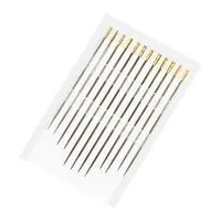 Nähnadel Sortiment Set Handnähnadeln 12-teilig Dicke 0,8mm Länge 36, 38, 42 mm, Farbe:gold