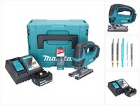 Makita DJV 180 RF1J Akku Stichsäge 18 V + 1x Akku 3,0 Ah + Ladegerät + 5 tlg. Stichsägeblatt Set + Makpac