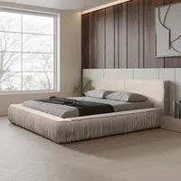 QUARTO Das Doppelbett NAOMI 180/200 Designerbett mit Bettkasten & Lattenrost (Perfect Harmony 02 - beige)