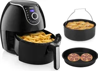 Digitale 2in1 XXL Heißluftfritteuse 8 Programme 5,2L mit Pizzapfanne & Backform