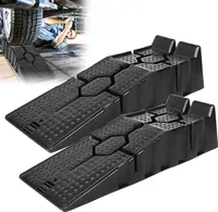 ACXIN 2 Stück Kunststoff Auffahrrampe, 2.5T Tragfähigkeit eines Paares, Kompressionsbasis, Rutschfestes Hangdesign, Verladerampe (90 x 33 x 22,5 cm, Schwarz)