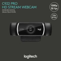 Logitech C922 Pro HD Streaming-Webcam, 1080p, 30 FPS, FOV 78°, Autofokus