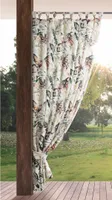 Eurofirany zasłona ogrodowa liście wielokolorowy biały 240 cm x 155 cm